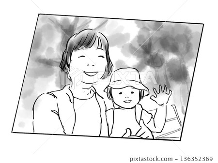 Photo illustration of a child being held by a motherly woman 136352369
