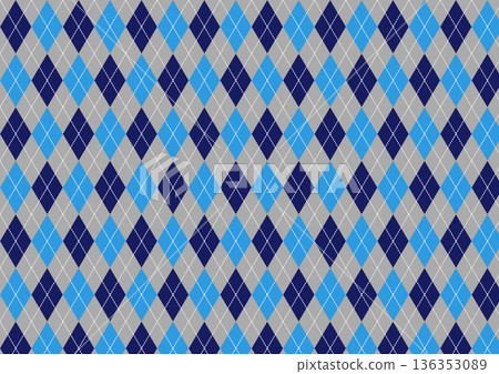 Basic argyle seamless pattern in grey and blue Basic argyle seamless pattern in grey and blue 136353089