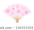 Cute cherry blossom fan 136353103