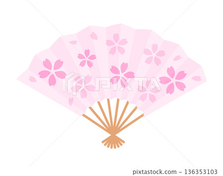 Cute cherry blossom fan 136353103