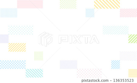 Colorful dot and stripe patterned rectangular digital decorative frame Colorful dot and stripe patterned rectangular digital decorative frame 136353523