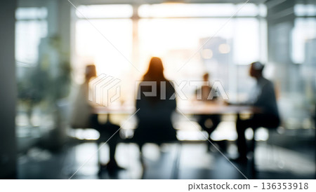 blurred Corporate people working together in the conference room of their office, sharing idea and planning the business strategy of their company . blurred Corporate people working together in the conference room of their office, sharing idea and planning the business strategy of their company . 136353918