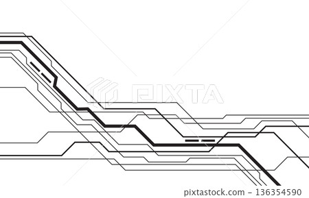 Abstract technology technology futuristic black cyber line on white design modern background vector Abstract technology technology futuristic black cyber line on white design modern background vector 136354590