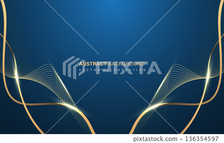 Abstract luxury element with gold light glow effect on blue modern graphic design decoration for banner template background vector Abstract luxury element with gold light glow effect on blue modern graphic design decoration for banner template background vector 136354597