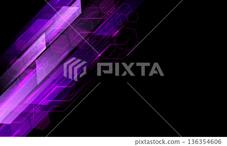 Abstract technology technology futuristic purple cyber line dynamic on black with blank space design modern background vector Abstract technology technology futuristic purple cyber line dynamic on black with blank space design modern background vector 136354606