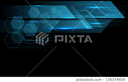 Abstract technology technology futuristic blue cyber line on black with blank space design modern background vector Abstract technology technology futuristic blue cyber line on black with blank space design modern background vector 136354609