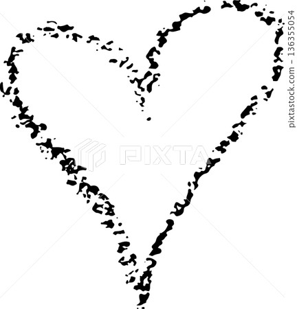 Charcoal Hand Drawn Heart Vector Illustration. Charcoal Hand Drawn Heart Vector Illustration. 136355054