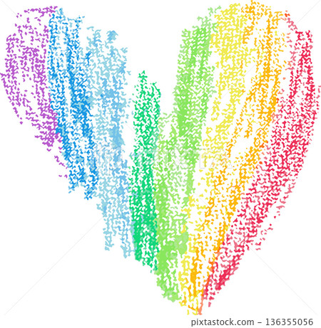 Pastel Drawn Rainbow Heart Child Illustration Pastel Drawn Rainbow Heart Child Illustration 136355056