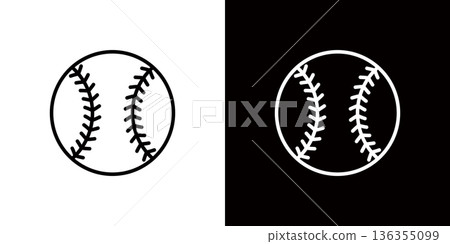 Baseball icon/symbol, illustration of a hard baseball ball Baseball icon/symbol, illustration of a hard baseball ball 136355099