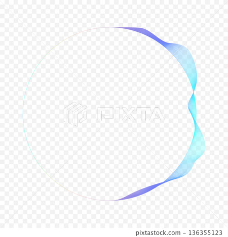 Vibrant circle frame with gradient lines. Modern line art idea for poster, brochure, cover, music, sound, header, web banner, presentation. Vector Illustration 136355123