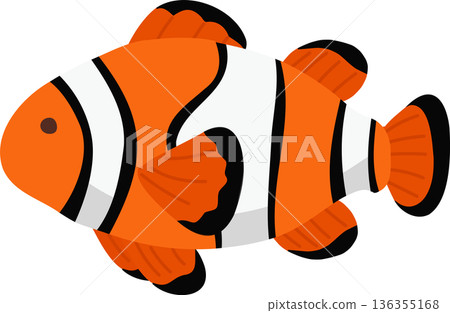Clownfish Cartoon Illustration Tropical Fish Marine Life Clownfish Cartoon Illustration Tropical Fish Marine Life 136355168