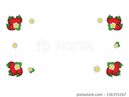 Strawberry square frame Strawberry square frame 136355287