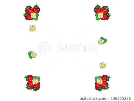 Strawberry square frame Strawberry square frame 136355288
