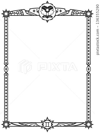 Gemini illustration frame (black) Gemini illustration frame (black) 136355290