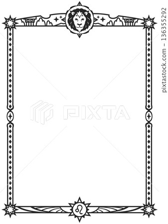 Leo illustration frame (black) 136355292