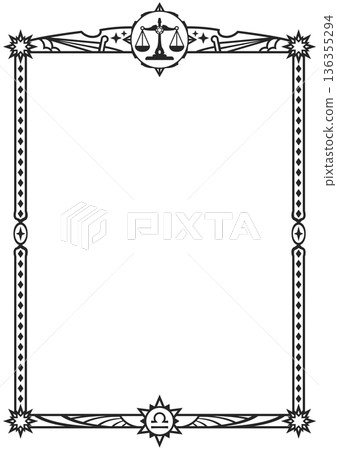 Libra illustration frame (black) Libra illustration frame (black) 136355294