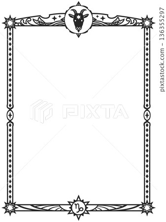 Capricorn illustration frame (black) Capricorn illustration frame (black) 136355297