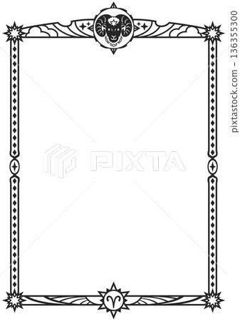 Aries illustration frame (black) 136355300