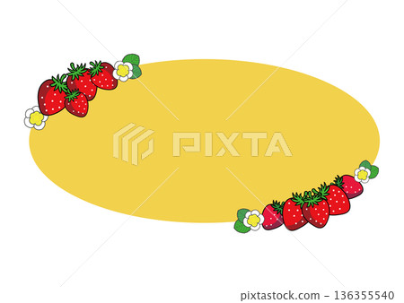 Strawberry yellow oval frame Strawberry yellow oval frame 136355540