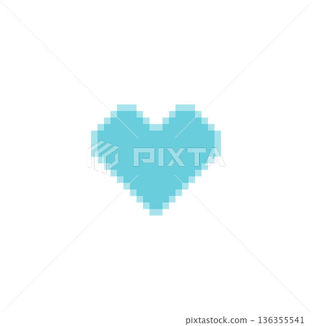 Light blue heart pixel art Light blue heart pixel art 136355541