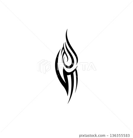 tribal pattern tattoo vector art design,tattoo tribal abstract sleeve, sketch art design isolated on white background,Simple logo. 136355583