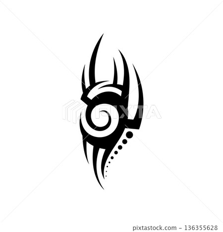 tribal pattern tattoo vector art design,tattoo tribal abstract sleeve, sketch art design isolated on white background,Simple logo. 136355628