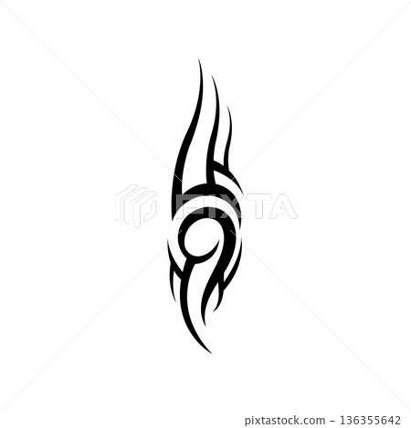 tribal pattern tattoo vector art design,tattoo tribal abstract sleeve, sketch art design isolated on white background,Simple logo. 136355642