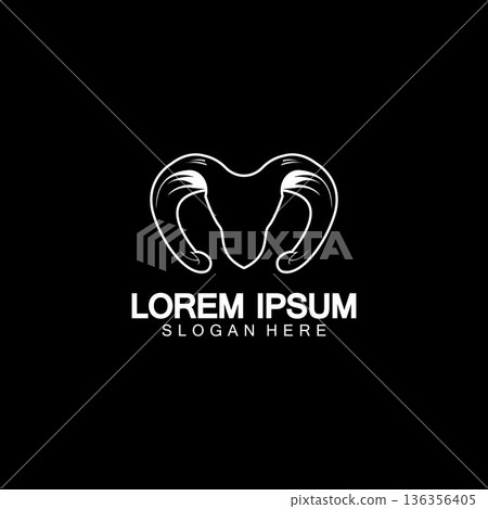 Rams goat head logo icon design vector illustration 136356405