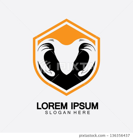 Rams goat head logo icon design vector illustration 136356437