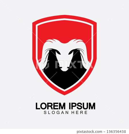 Rams goat head logo icon design vector illustration 136356438