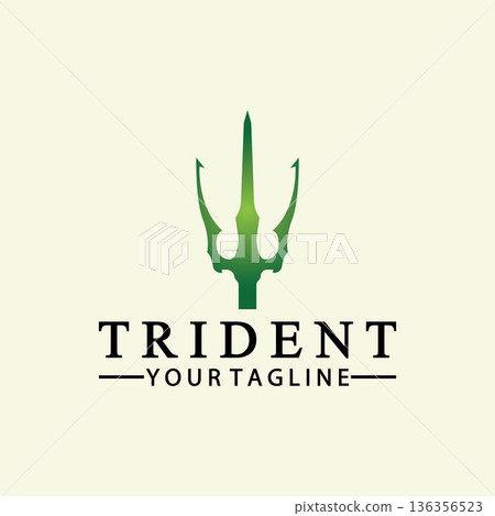 Vintage Trident Spear of Poseidon Neptune God Triton King logo design Vintage Trident Spear of Poseidon Neptune God Triton King logo design 136356523