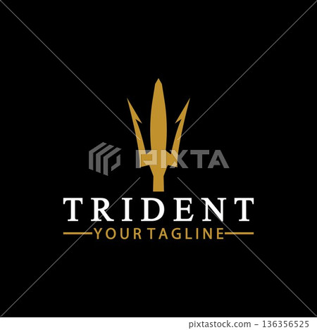 Vintage Trident Spear of Poseidon Neptune God Triton King logo design Vintage Trident Spear of Poseidon Neptune God Triton King logo design 136356525