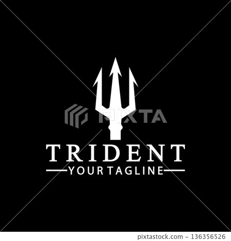 Vintage Trident Spear of Poseidon Neptune God Triton King logo design Vintage Trident Spear of Poseidon Neptune God Triton King logo design 136356526
