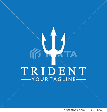 Vintage Trident Spear of Poseidon Neptune God Triton King logo design Vintage Trident Spear of Poseidon Neptune God Triton King logo design 136356528
