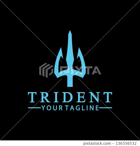 Vintage Trident Spear of Poseidon Neptune God Triton King logo design Vintage Trident Spear of Poseidon Neptune God Triton King logo design 136356532