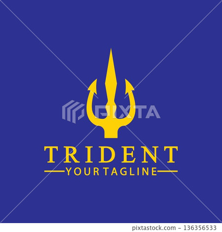 Vintage Trident Spear of Poseidon Neptune God Triton King logo design Vintage Trident Spear of Poseidon Neptune God Triton King logo design 136356533