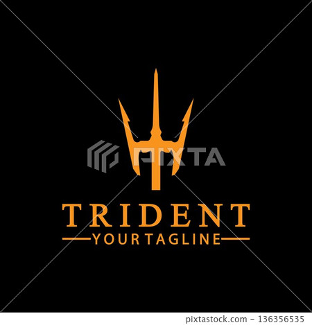 Vintage Trident Spear of Poseidon Neptune God Triton King logo design Vintage Trident Spear of Poseidon Neptune God Triton King logo design 136356535