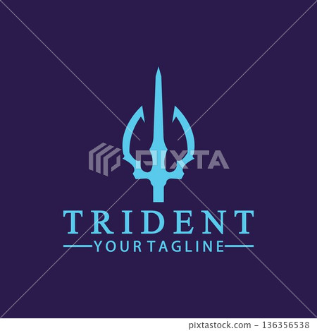 Vintage Trident Spear of Poseidon Neptune God Triton King logo design Vintage Trident Spear of Poseidon Neptune God Triton King logo design 136356538