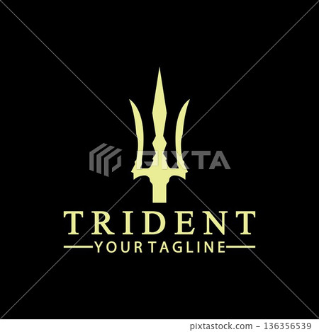 Vintage Trident Spear of Poseidon Neptune God Triton King logo design Vintage Trident Spear of Poseidon Neptune God Triton King logo design 136356539