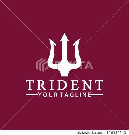 Vintage Trident Spear of Poseidon Neptune God Triton King logo design Vintage Trident Spear of Poseidon Neptune God Triton King logo design 136356540