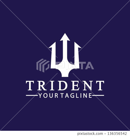 Vintage Trident Spear of Poseidon Neptune God Triton King logo design Vintage Trident Spear of Poseidon Neptune God Triton King logo design 136356542