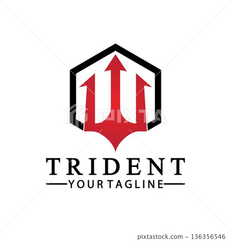 Vintage Trident Spear of Poseidon Neptune God Triton King logo design Vintage Trident Spear of Poseidon Neptune God Triton King logo design 136356546