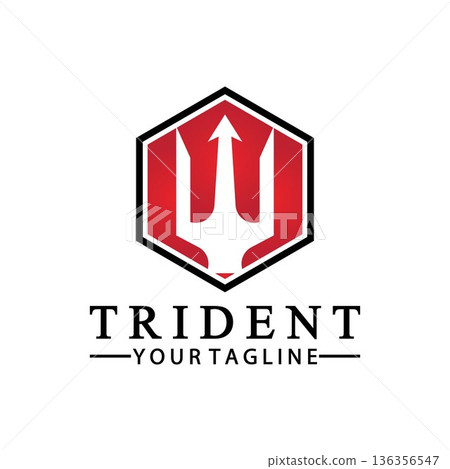 Vintage Trident Spear of Poseidon Neptune God Triton King logo design Vintage Trident Spear of Poseidon Neptune God Triton King logo design 136356547