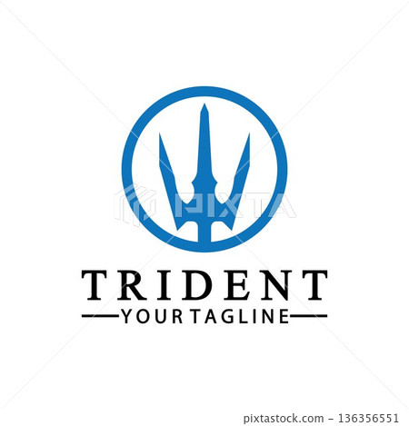 Vintage Trident Spear of Poseidon Neptune God Triton King logo design Vintage Trident Spear of Poseidon Neptune God Triton King logo design 136356551