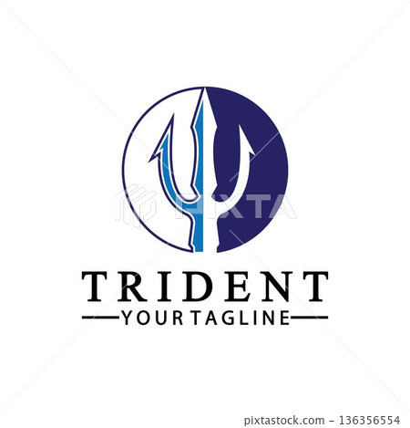 Vintage Trident Spear of Poseidon Neptune God Triton King logo design Vintage Trident Spear of Poseidon Neptune God Triton King logo design 136356554