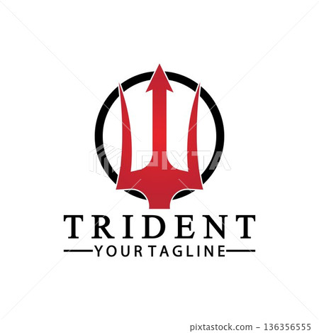 Vintage Trident Spear of Poseidon Neptune God Triton King logo design Vintage Trident Spear of Poseidon Neptune God Triton King logo design 136356555