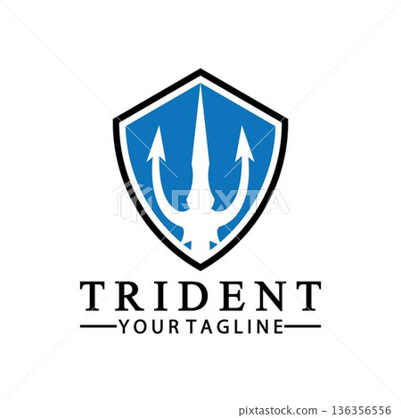 Vintage Trident Spear of Poseidon Neptune God Triton King logo design Vintage Trident Spear of Poseidon Neptune God Triton King logo design 136356556