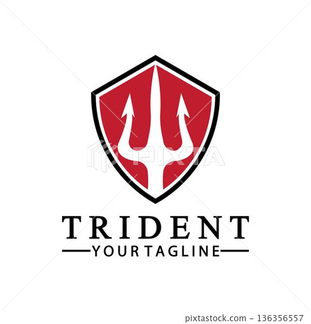 Vintage Trident Spear of Poseidon Neptune God Triton King logo design Vintage Trident Spear of Poseidon Neptune God Triton King logo design 136356557