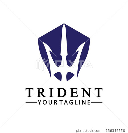 Vintage Trident Spear of Poseidon Neptune God Triton King logo design Vintage Trident Spear of Poseidon Neptune God Triton King logo design 136356558