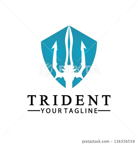 Vintage Trident Spear of Poseidon Neptune God Triton King logo design Vintage Trident Spear of Poseidon Neptune God Triton King logo design 136356559